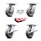 Service Caster 6 Inch Thermoplastic Rubber Swivel Caster Swivel Locks 2 Brakes SCC, 2PK SCC-35S620-TPRBD-BSL-2-SLB-2 - alternate 2